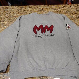 Vtg MM Disney Catalog XL Extra Large Mickey Mouse Sweater Long Sleeve Gray